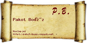 Pakot Boáz névjegykártya